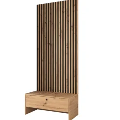 Mobile ingresso 85x206h cm rovere rustico nero Welly