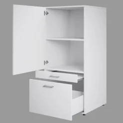 Mobile lavanderia 67x145h cm 1 anta 2 cassetti bianco Ordinary