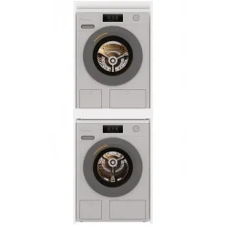 Mobile lavatrice e asciugatrice 64x180h cm bianco Motty