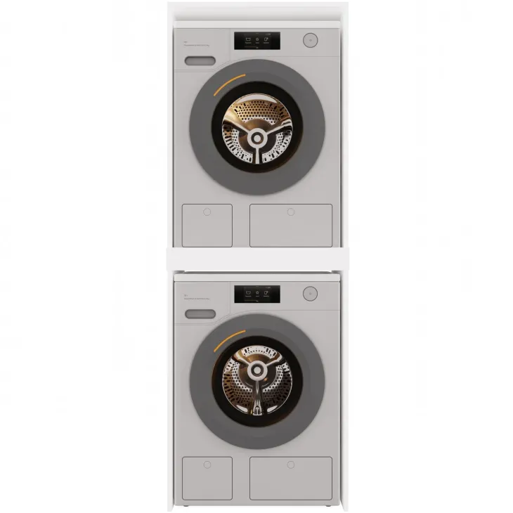 Mobile lavatrice e asciugatrice 64x180h cm bianco Motty