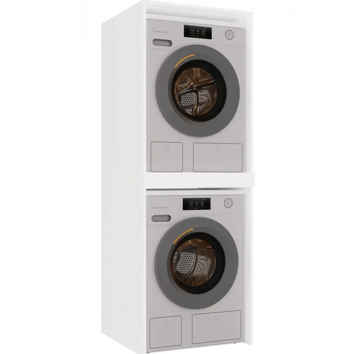 Mobile lavatrice e asciugatrice 64x180h cm bianco Motty