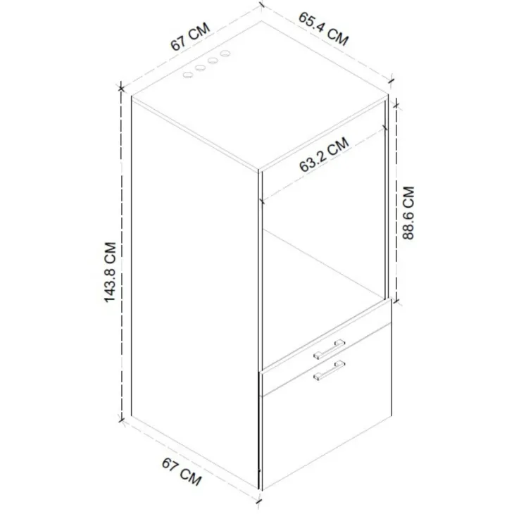 Mobile lavatrice e asciugatrice 134x144h cm con cassettoni antracite Water