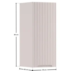 Mobile lavatrice lavanderia 105x180h cm con portabiancheria cannettato beige Cleany
