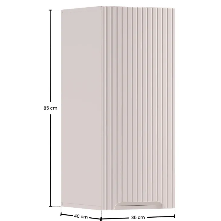 Mobile lavatrice lavanderia 105x180h cm con portabiancheria cannettato beige Cleany