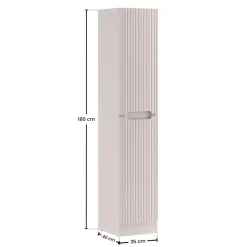 Mobile lavatrice lavanderia 105x180h cm con portabiancheria cannettato beige Cleany