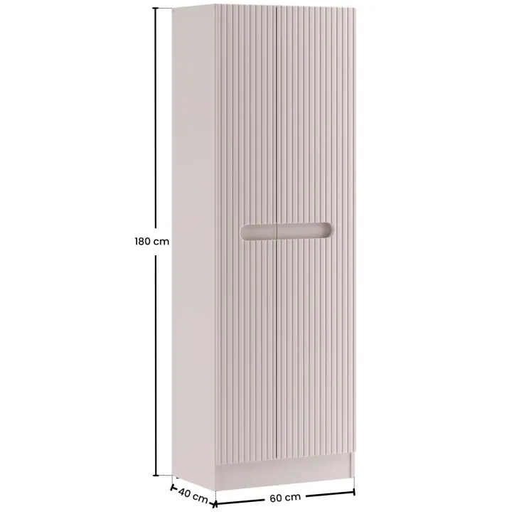 Mobile lavatrice lavanderia 165x180h cm con portabiancheria cannettato beige Cleany
