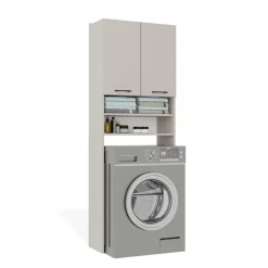 Mobile lavatrice 64x180h cm 2 ante e doppio vano a giorno beige cashmere Motty