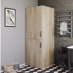 Mobile lavatrice 70x180h cm 2 ante e ripiani rovere Wash