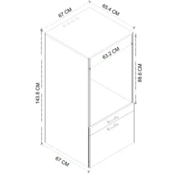 Mobile lavatrice 67x144h cm con cassettone bianco Water