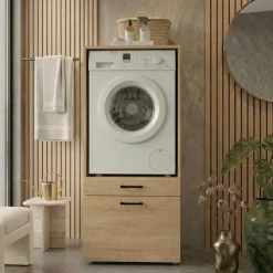 Mobile lavatrice 67x144h cm con cassettone rovere Water