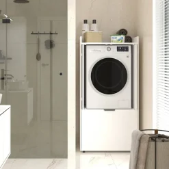 Mobile lavatrice 77x153h cm con cassettone e 2 ante bianco Lavia