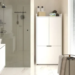 Mobile lavatrice 77x153h cm con cassettone e 2 ante bianco Lavia
