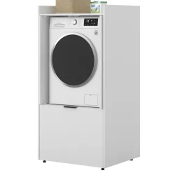 Mobile lavatrice 77x153h cm con cassettone e 2 ante bianco Lavia
