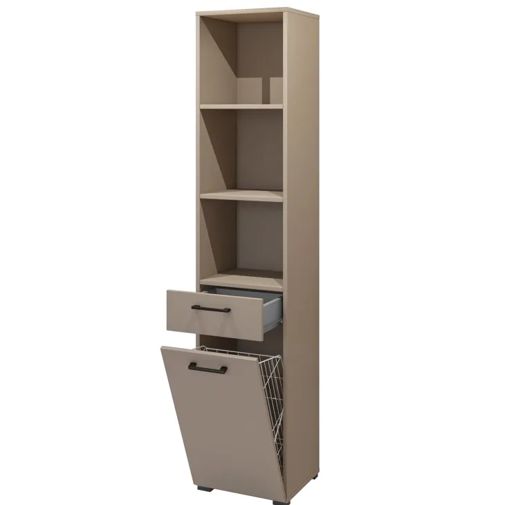 Mobile lavatrice 107x197h cm con colonna tortora rovere Wave