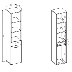 Mobile lavatrice 107x197h cm con colonna tortora rovere Wave