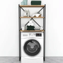 Mobile lavatrice 66x160h cm industrial metallo rovere rustico Loft