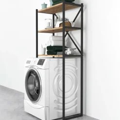 Mobile lavatrice 66x160h cm industrial metallo rovere rustico Loft