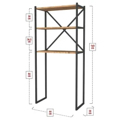 Mobile lavatrice 66x160h cm industrial metallo rovere rustico Loft