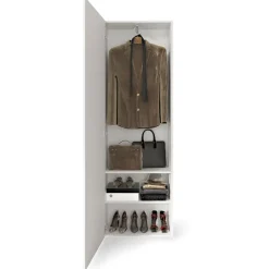 Mobile multiuso ingresso 60x185h cm appendiabiti bianco lucido specchio Olimpo