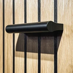 Mobile multiuso ingresso 60x96h cm stampa a righe rovere rustico antracite California Gihome®