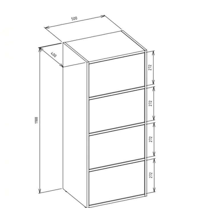 Mobile multiuso ingresso 50x119h cm scarpiera 4 ante bianco Tyler