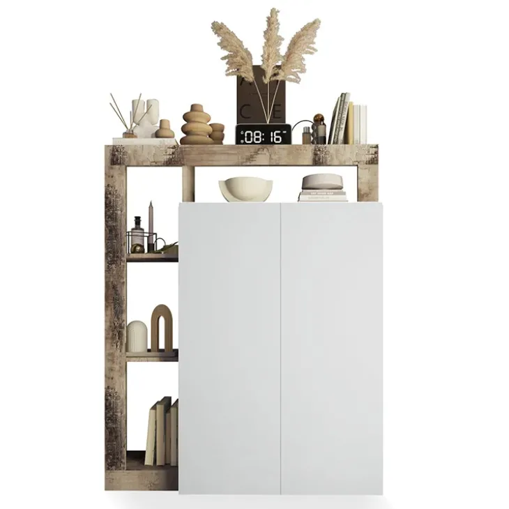 Mobile multiuso ingresso 108x138h cm scarpiera bianco lucido pero Invictus