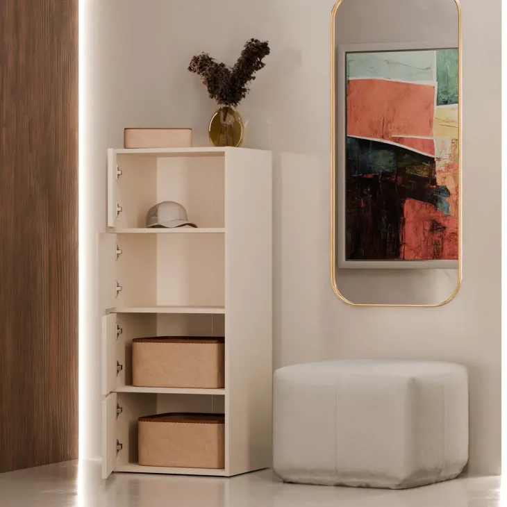 Mobile multiuso ingresso 50x119h cm scarpiera 4 ante cashmere Tyler