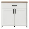 Mobile multiuso 102x99h cm 2 ante 1 cassetto scandinava bianco frassinato rovere Lars