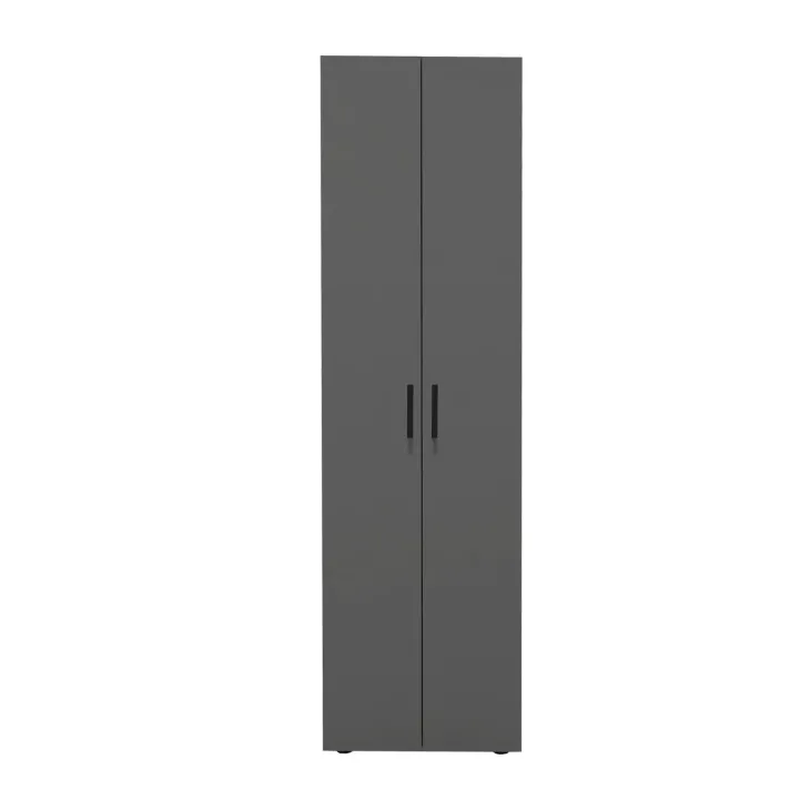 Mobile multiuso 49x178h cm moderno ufficio 2 ante 5 ripiani antracite Arkiva