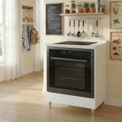 Mobile per piano cottura e forno ad incasso 60x86h cm bianco frassinato Talise