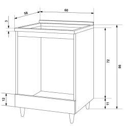Mobile per piano cottura e forno ad incasso 60x86h cm rovere olmo Talise