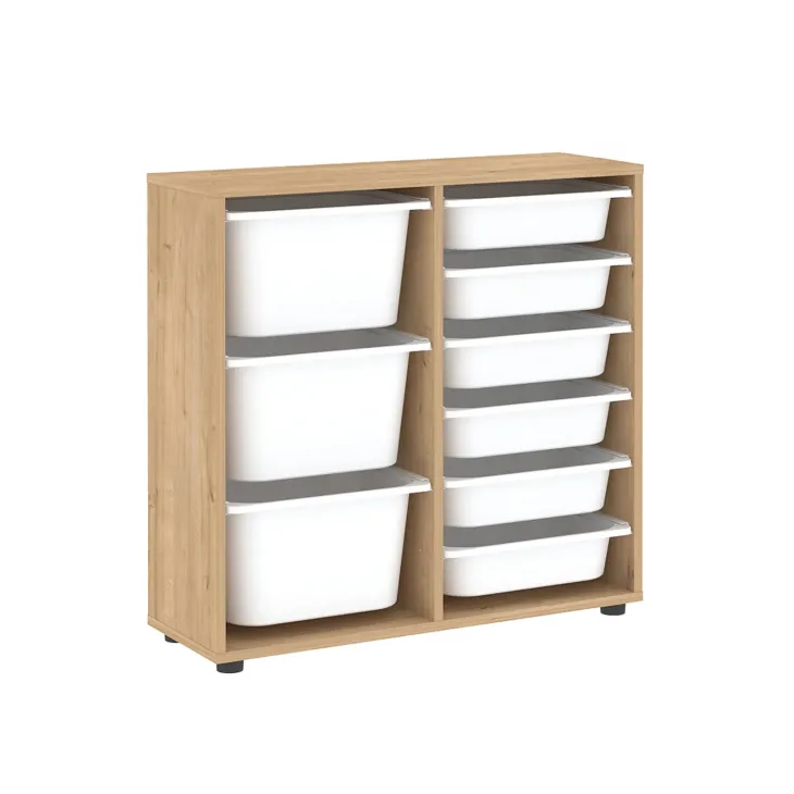 Mobile portagiochi 89x85h cm cassettiera multiuso rovere Fast Concordia