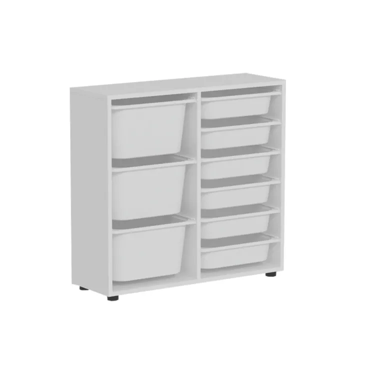 Mobile portagiochi 89x85h cm cassettiera multiuso bianco Fast Concordia