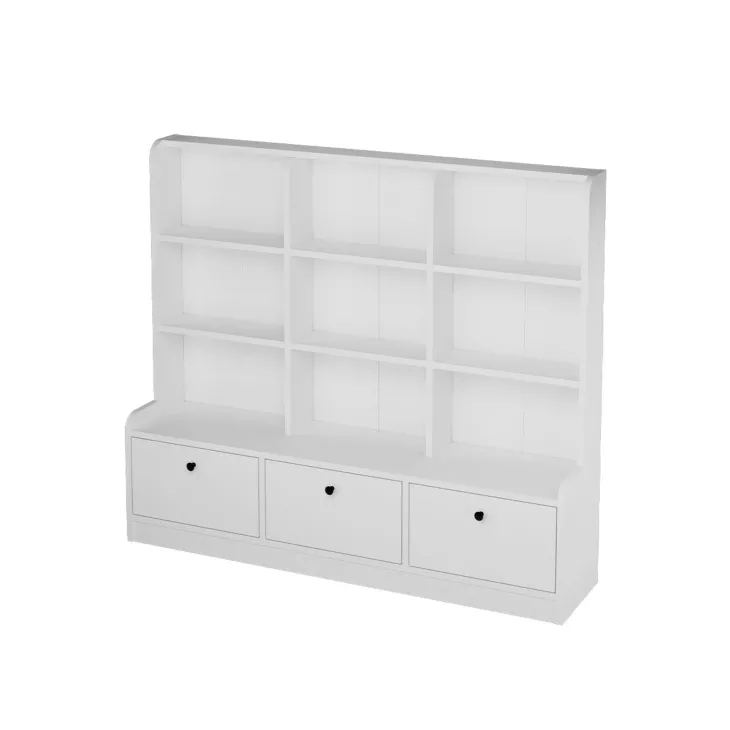 Mobile portagiochi 133x115h cm 9 scaffali 3 ante bianco Toy