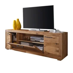 Mobile porta TV credenza 178x62h cm 3 ante legno massello rovere Ebania