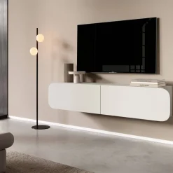 Mobile porta TV sospeso 160x34h cm 2 ante beige cashmere Volia