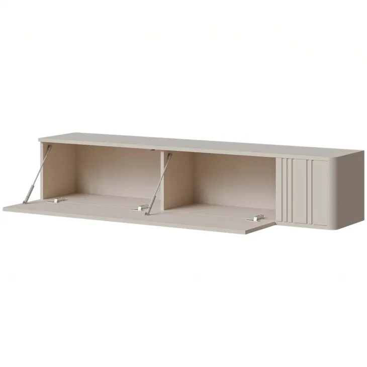 Mobile porta TV sospeso 150x30h cm 1 anta a ribalta beige cashmere Bellagio