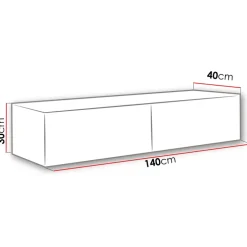 Mobile porta tv sospeso 140x30h cm 2 ante moderno bianco lucido Teodora