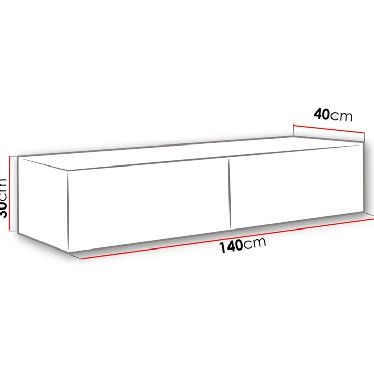 Mobile porta tv sospeso 140x30h cm 2 ante moderno bianco lucido Teodora