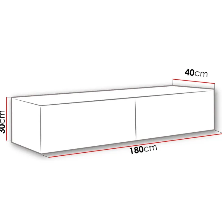 Mobile porta tv sospeso 180x30h cm 2 ante moderno bianco lucido Teodora