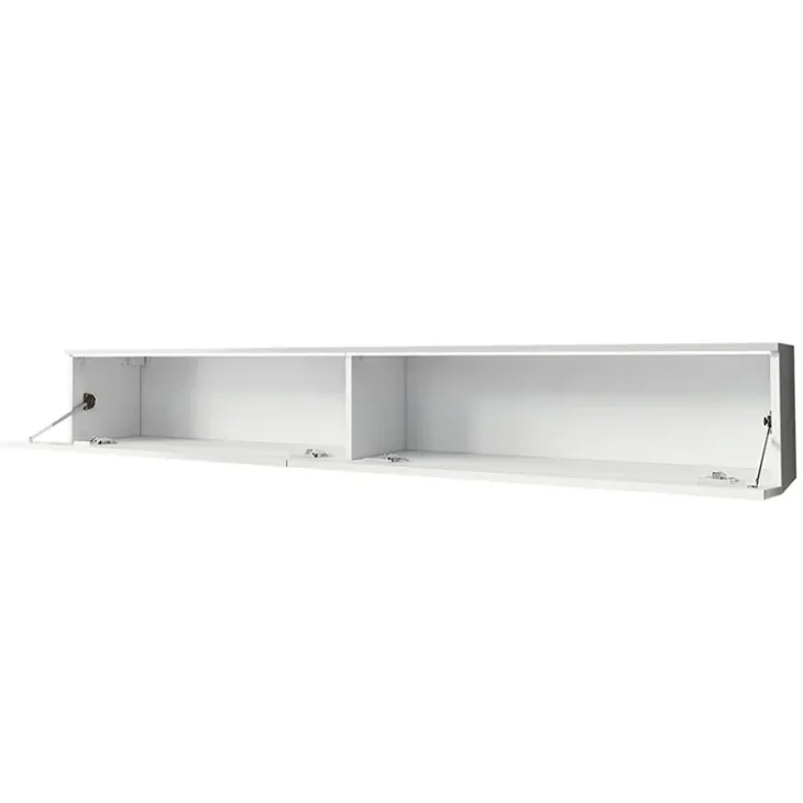 Mobile porta TV sospeso 180x30h cm con LED design bianco lucido Silvia