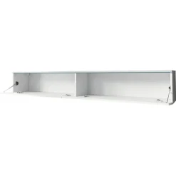 Mobile porta TV sospeso 180x30h cm design bianco lucido 2 ante Silvia