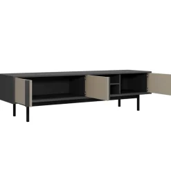 Mobile porta tv 163x43 cm 3 ante 2 vani a giorno antracite beige Essenzia