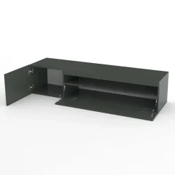 Mobile porta TV 155x37h cm 1 anta antracite laccato lucido Light Small Gihome®