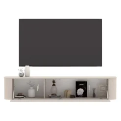 Mobile porta TV 180x37h cm 1 anta a ribalta beige cashmere Lucrezia