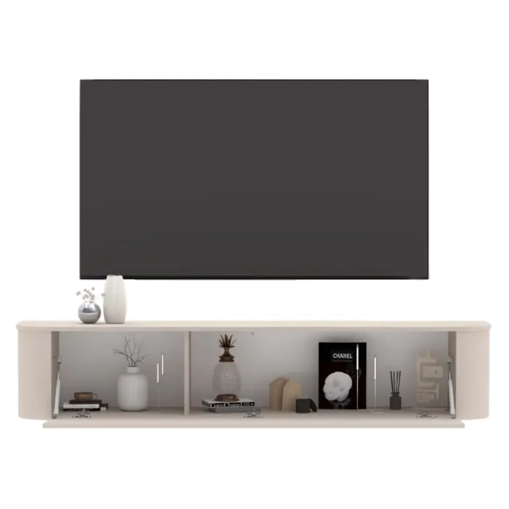 Mobile porta TV 180x37h cm 1 anta a ribalta beige cashmere Lucrezia