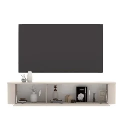 Mobile porta TV 180x37h cm 1 anta a ribalta beige cashmere Lucrezia