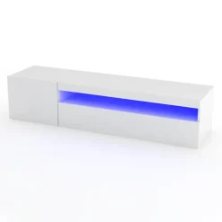 Mobile porta TV 155x37h cm 1 anta bianco lucido Light Small Gihome®