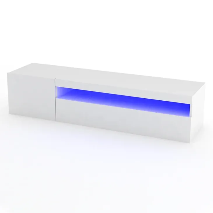 Mobile porta TV 155x37h cm 1 anta bianco lucido Light Small Gihome®