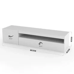 Mobile porta TV 155x37h cm 1 anta bianco lucido Light Small Gihome®